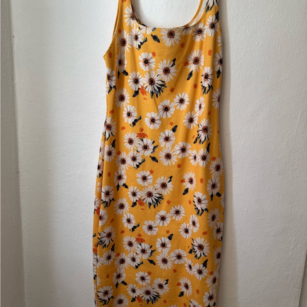 Zara Yellow Gold Sundress Sleeveless Midi